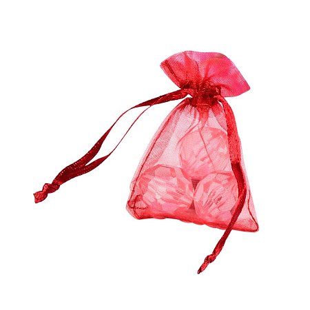 NBEADS 100 Pcs Organza Bags Wedding Favour Bags Jewelry Samples Display Pouches Gift Bags Drawstring, Dark red, 7x5cm