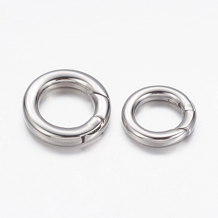 Honeyhandy 304 Stainless Steel Spring Gate Rings, O Rings, Ring, Stainless Steel Color, 6 Gauge, 21x4mm, Inner Diameter: 14mm