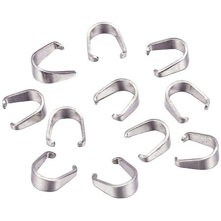 Arricraft 100pcs Stainless Steel Snap on Bails for Pendants Connectors Jewelry Findings Accessories Bracelet Necklace Making