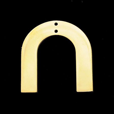 Honeyhandy 201 Stainless Steel 2-Loop Link Pendants, Laser Cut, Arch, Golden, 34x31x1mm, Hole: 1.5mm