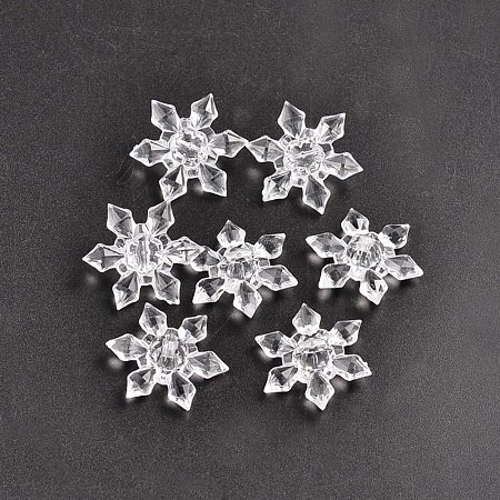 NBEADS Faceted Snowflake Transparent Acrylic Beads Clear for Jewelry Making 205PCS 500g