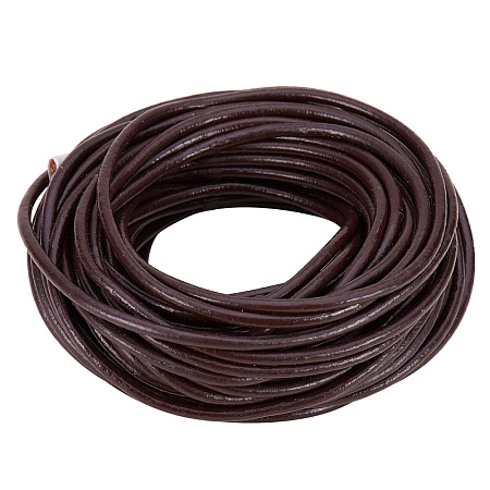 PandaHall Elite 1 Roll 2.5 mm Cowhide Genuine Leather Cords For Bracelet Beading Jewelry Making 11 Yard Saddle brown