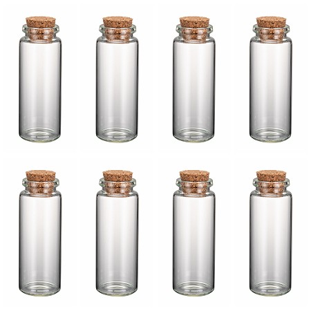 Honeyhandy Glass Jar Glass Bottles, with Cork Stopper, Wishing Bottle Bead Containers, Clear, 70x27mm, Bottleneck: 20mm in diameter, Bottleneck: 8mm in diameter, Capacity: 18ml(0.6 fl. oz)
