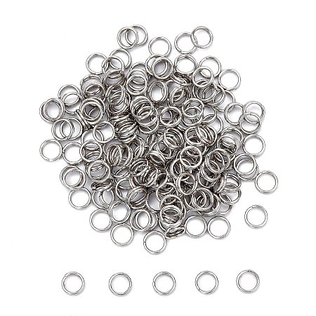 Honeyhandy 160pcs Jewelry Findings Original Color 304 Stainless Steel Split Rings, Double Loops Jump Rings, 5x1.2mm, about 3.8mm inner diameter,about 160pcs/10g