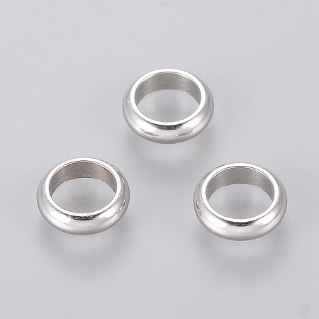 Honeyhandy 304 Stainless Steel Beads, Ring, Stainless Steel Color, 7x2mm, Hole: 5mm