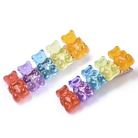 SUNNYCLUE DIY Cute Alligator Hair Clip Making Kits, include Iron Flat Alligator Hair Clip Findings and Transparent Epoxy Resin & Resin Cabochons, Mixed Color, Alligator Hair Clip Findings: 57x8.5mm, 13pcs/set