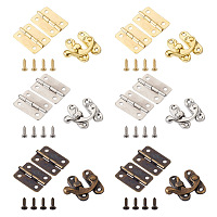 Spritewelry Cabinet Hardware Set, with 6 Colors Sets Iron Box Hasp & Iron Cabinet Drawer Butt Hinges Connectors, Mixed Color, 90 sets/box