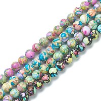 Arricraft Natural Howlite Beads Strands, Dyed, Round, Mixed Color, 8mm, Hole: 1.2mm, about 49pcs/strand, 15.35 inch(39cm)