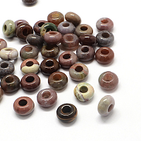 Natural Indian Agate European Large Hole Beads, Rondelle, 13~14x7~8mm, Hole: 5mm