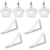 OLYCRAFT 8pcs 2 Styles Tablecloth Clips Stainless Steel Table Cover Clips and Flower Tablecloth Weights Hangers for Kitchen Restaurant Picnic Tables Home Decoration