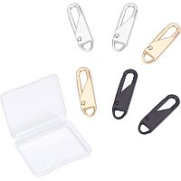 GORGECRAFT 3 Colors 6PCS Zipper Pull Replacements Black Silve Gold Zipper Repair Sliders Kit Pull Tab Fixer Metal Zipper Head Pullers Extenders for Clothing Jackets Backpack Boots Purse Coats