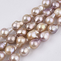 ARRICRAFT Natural Baroque Pearl Keshi Pearl Beads Strands, Cultured Freshwater Pearl, Teardrop, Lavender Blush, 10~11x8~9mm, Hole: 0.6mm, about 36~40pcs/Strand, 15.75 inches(40cm)