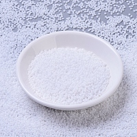 MIYUKI Round Rocailles Beads, Japanese Seed Beads, 11/0, (RR402) White, 11/0, 2x1.3mm, Hole: 0.8mm, about 5500pcs/50g