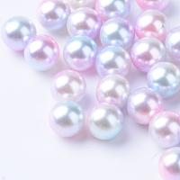 Honeyhandy Rainbow Acrylic Imitation Pearl Beads, Gradient Mermaid Pearl Beads, No Hole, Round, Pink, 5mm