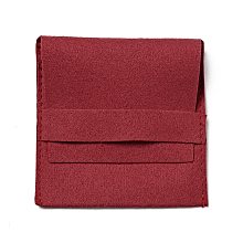 Microfiber Jewelry Pouches, Foldable Gift Bags, for Ring Necklace Earring Bracelet Jewelry, Square, Dark Red, 8x7.8x0.3cm