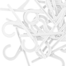 HOBBIESAY 50Pcs Plastic J Hooks 66x126mm Sock Display Hooks Sock Hanging Hooks White Sock Hook Hangers for Sock Hat Underwear Hanging Underwear Hangers