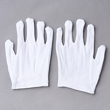 Honeyhandy Cotton Gloves, Coin Jewelry Silver Inspection Gloves, White, 170x115mm, 12pairs/bag