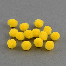 Honeyhandy DIY Doll Craft Pom Pom Yarn Pom Pom Balls, Yellow, 10mm, about 2000pcs/bag