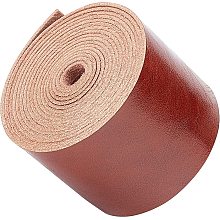 GORGECRAFT Brown Leather Strap Strip 2 Inch Wide 79 Inch Long Lychee Pattern Leather Belt Wrap Single Sided Flat Cord for DIY Crafts Projects Clothing Jewelry Wrapping Making Bag Handles