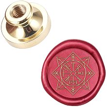 CRASPIRE Wax Seal Stamp Head Geometric Pattern, Removable Sealing Brass Stamp Head for Creative Gift Envelopes Invitations Cards Decoration