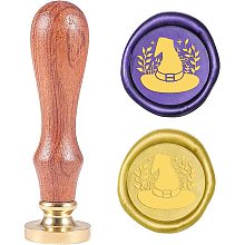 CRASPIRE Wax Seal Stamp Magic Hat Vintage Brass Head Wooden Handle Removable Sealing Wax Seal Stamp 25mm for Embellishment of Envelopes Wedding Invitations Wine Packages