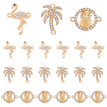 DICOSMETIC 60Pcs 3 Styles Flamingo Link Charms Coconut Tree Connector Charms Pineapple Link Connector Summer Theme Connector Charms Rhinestone Connector Alloy Pendants for Jewelry Making