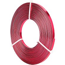 BENECREAT 32FT 5mm Wide Flat Jewelry Craft Wire 18 Gauge Aluminum Wire for Bezel, Sculpting, Armature, Jewelry Making - Medium Violet Red