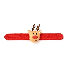 Honeyhandy Christmas Slap Bracelets, Snap Bracelets for Kids and Adults Christmas Party, Christmas Reindeer/Stag, Sandy Brown, 24.5x2.5x0.2cm