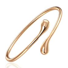 Honeyhandy Real 18K Gold Plated Brass teardrop, Cuff Bangles for Women, 64mm