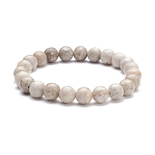 Honeyhandy 8mm Round Natural Maifanite/Maifan Stone Beads Stretch Bracelet, Reiki Bracelet for Men Women, Beads: 8~8.5mm, Inner Diameter: 2-1/4 inch(5.6cm)