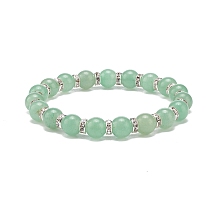 Honeyhandy Natural Green Aventurine Beaded Stretch Bracelet, Gemstone Jewelry for Women, Inner Diameter: 2-1/8 inch(5.5cm), Beads: 6~8.5mm