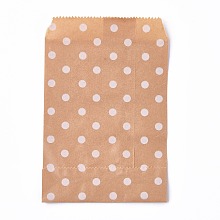 Honeyhandy Kraft Paper Bags, No Handles, Food Storage Bags, BurlyWood, Polka Dot Pattern, 15x10cm