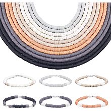 Pandahall Elite 4560pcs Clay Beads Kit 6mm Flat Round Polymer Clay Spacer Beads 6 Colors Heishi Beads Colorful Round Handmade Beads for DIY Jewelry Making Bracelets Necklace Earring Anklet