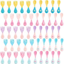 CREATCABIN 50pcs Resin Spoon Fork Charms, 10 Styles Colorful Imitation Spoon Fork Flatback Phone Case Fridge Decoration for Home Kitchen Decor DIY Hairpin Earring Jewellery Craft Photography