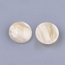 Honeyhandy Resin Cabochons, Imitation Gemstone Style, Dome/Half Round, Antique White, 12x5mm