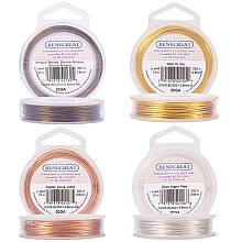 BENECREAT 4 Rolls 20-Gauge Tarnish Resistant Silver/Gold/Copper/Antique Bronze Coil Wire, 132-Feet/44-Yard in Total