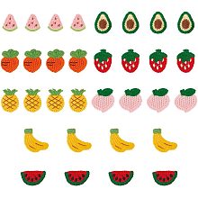 32 Pcs 8 Styles Fruit Patch, Wool and Polyester Fruit Iron On Patches Embroidered Sew On Patches DIY Accessories for Jackets, Backpacks, Caps, Jeans to Decorate Clothes