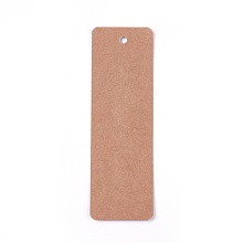 Honeyhandy Blank Kraft Paper Card, DIY Bookmark Card, Rectangle, Tan, 142~145x46~47x0.3~0.4mm, Hole: 5mm