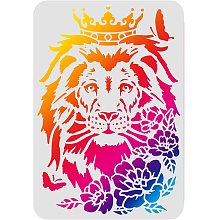 FINGERINSPIRE Lion Head Stencil Template, 11.7x8.3 inch African Big Cat Wild Animal Reusable Drawing Painting Stencil for Painting on Wood, Furniture, Walls, Crafts DIY, Paper and Fabric