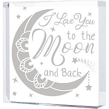 FINGERINSPIRE Square Crystal Engraved Keepsake and Paperweight, Crystal Gifts for Girlfriend Boyfriend Wife Husband as Christmas Birthday Valentine's Day Presents - I Love You to The Moon and Back