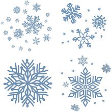 GORGECRAFT Large Christmas Snowflake Static Window Clings Decal Anti Collision Glass Stickers Non Adhesive Vinyl Film Home Decals for Sliding Doors Windows Ornaments Winter Snow Holiday, 4PCS