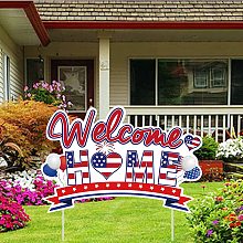 FINGERINSPIRE Welcome Home Yard Signs Display Decorations for Outdoor Garden Decoration Party Supplies Decor Lawn Yard Décor(14.1x9.4inch)