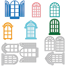 GLOBLELAND 2Pcs Window Background Cutting Dies Metal Window Frame Embossing Stencils Die Cuts for Paper Card Making Decoration DIY Scrapbooking Album Craft Decor