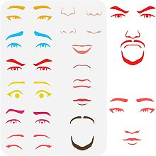 FINGERINSPIRE Facial Features Stencils 11.7x8.3 inch Emotions Sorrows and Joys Stencil Plastic Eyes Eyebrows Mouth Nose Patterns Template Reusable DIY Art and Craft Stencils for Drawing Decor