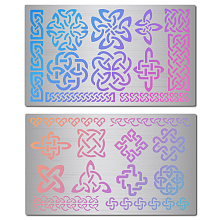 GORGECRAFT 2Pcs 2 Styles Stainless Steel Cutting Dies Stencils, for DIY Scrapbooking/Photo Album, Decorative Embossing DIY Paper Card, Matte Stainless Steel Color, Flower Pattern, 150x90mm, 1pc/style