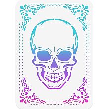 NBEADS Vintage Skull Painting Stencil, Reusable PET Painting Templates DIY Art Craft Painting Wall Cut Stencils for Painting on Wood Canvas Paper Furniture Wall, 11.69×8.27 Inch