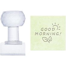 PandaHall Elite Word Soap Stamp Good Morning Acrylic Stamp with Handle Soap Embossing Stamp Soap Chapter Imprint Stamp for Handmade Soap Cookie Clay Pottery Stamp Biscuits Gummier Making Projects