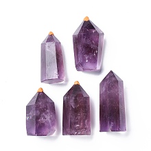 Honeyhandy Natural Amethyst Tower Home Display Decoration, Healing Stone Wands, for Reiki Chakra Meditation Therapy Decos, Hexagon Prism, 40~53x20~26x17~21mm