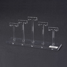 Honeyhandy Acrylic T-Shape Earrings Display Stand, Detachable, Clear, 20x10.4cm