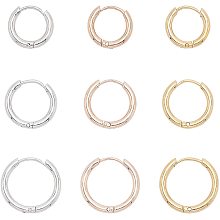 CHGCRAFT 9Pairs 3 Styles 304 Stainless Steel Silver Hoop Earrings Sleeper Earrings Small Hoop Earrings Set for Women Men Girls 9Pairs of Hypoallergenic Tragus Earrings Nose Lip Rings